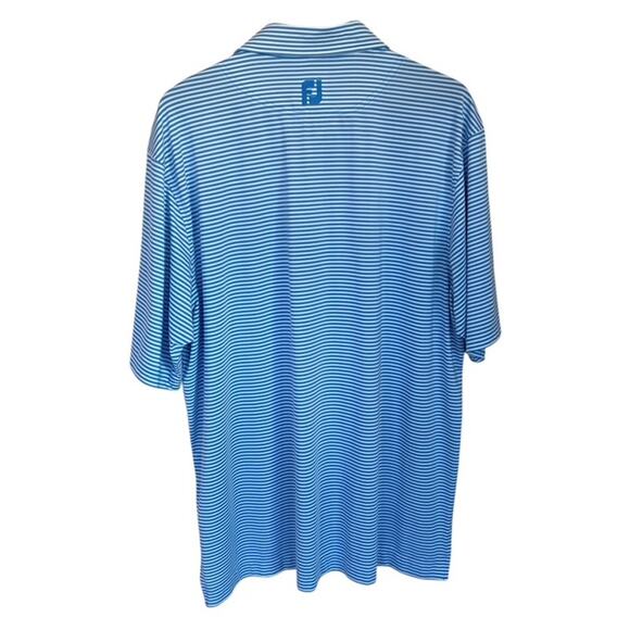 FootJoy Blue and White Striped Golf Polo - XL - Picture 3 of 4